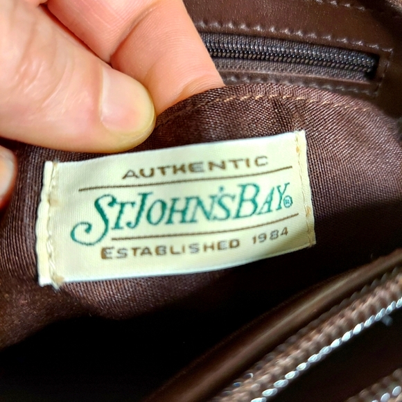 St. John's Bay Scottie Brown Leather Embellished Handheld Tote Bag - Picture 11 of 16